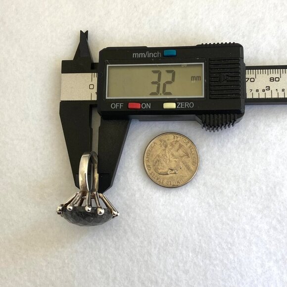 Sterling Silver 925 Large Round Faceted Tourmalated Quartz Cocktail Ring Sz 6.75 - Picture 14 of 16